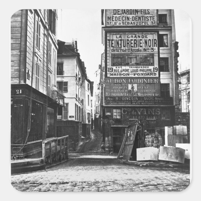 Pegatina Cuadrada Rue de la Colombe, París, 1858-78 (Anverso)
