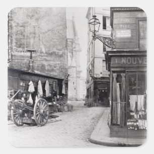 Pegatina Cuadrada Rue de la Montagne Sainte-Genevieve