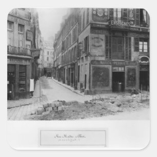 Pegatina Cuadrada Rue Maitre Albert Paris, 1858-78