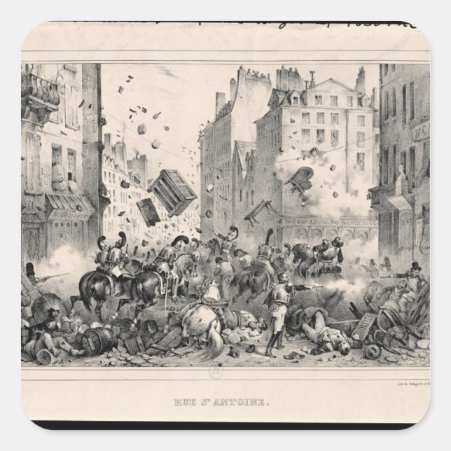 Pegatina Cuadrada Rue Saint-Antoine (Anverso)