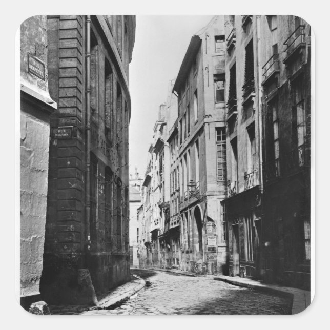 Pegatina Cuadrada Rue Serpente, París, 1858-78 (Anverso)