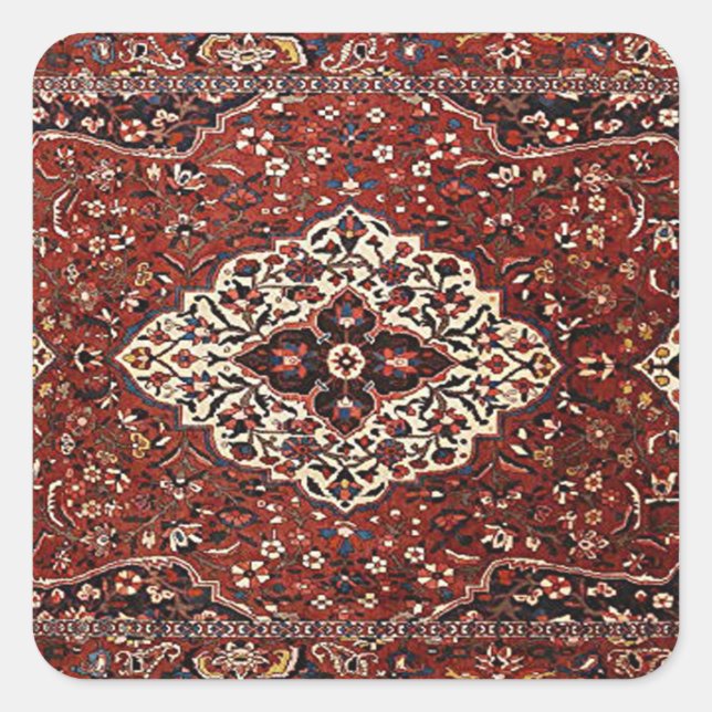 Pegatina Cuadrada Rug persa oriental (Anverso)