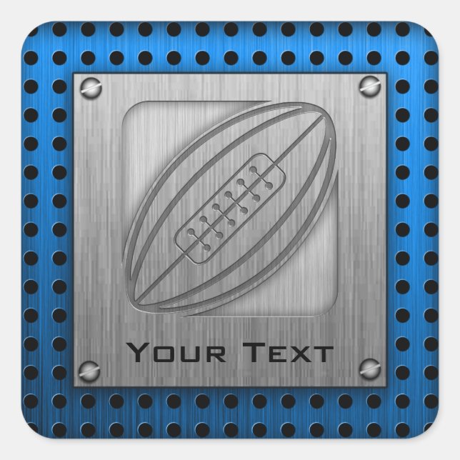 Pegatina Cuadrada Rugby de apariencia Metalizado cepillado (Anverso)
