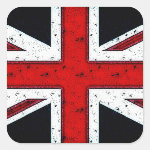 Pegatina Cuadrada Rugged Union Jack