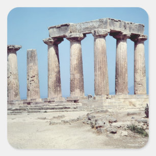Pegatina Cuadrada Ruinas del Templo de Apolo, c.550 a.C.