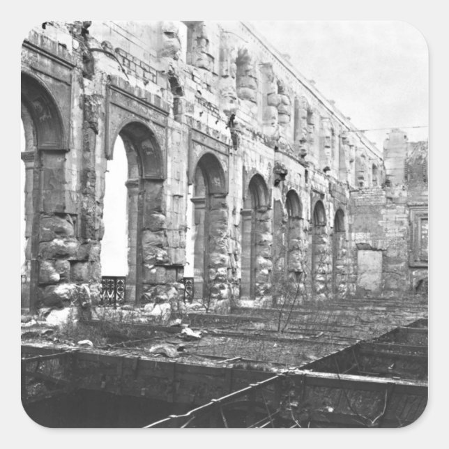 Pegatina Cuadrada Ruinas del Tribunal de los Comptes (Anverso)