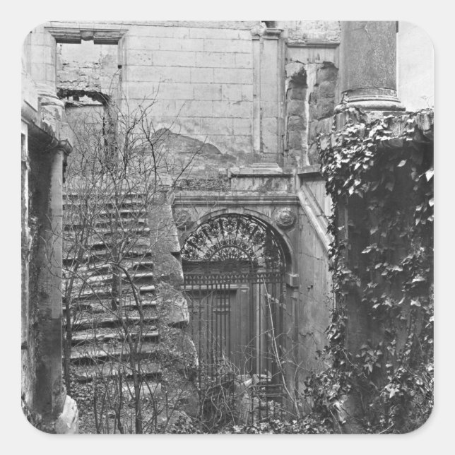 Pegatina Cuadrada Ruinas del Tribunal de los Comptes (Anverso)