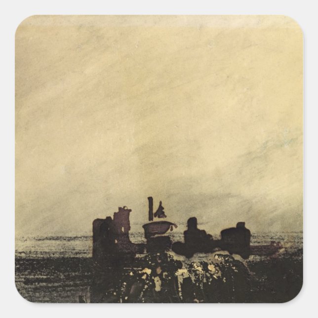 Pegatina Cuadrada Ruinas feudales (Anverso)