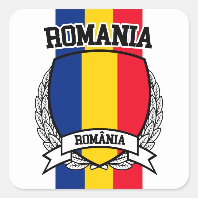 Pegatina Cuadrada Rumania (Anverso)
