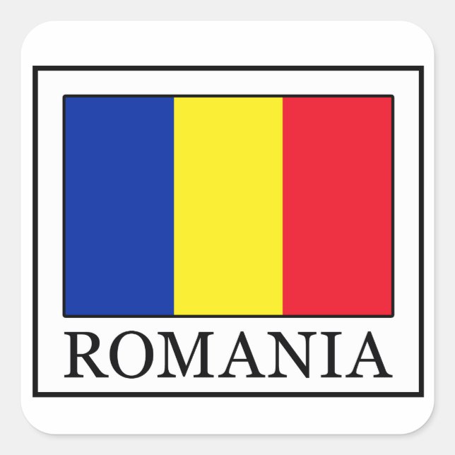 Pegatina Cuadrada Rumania (Anverso)
