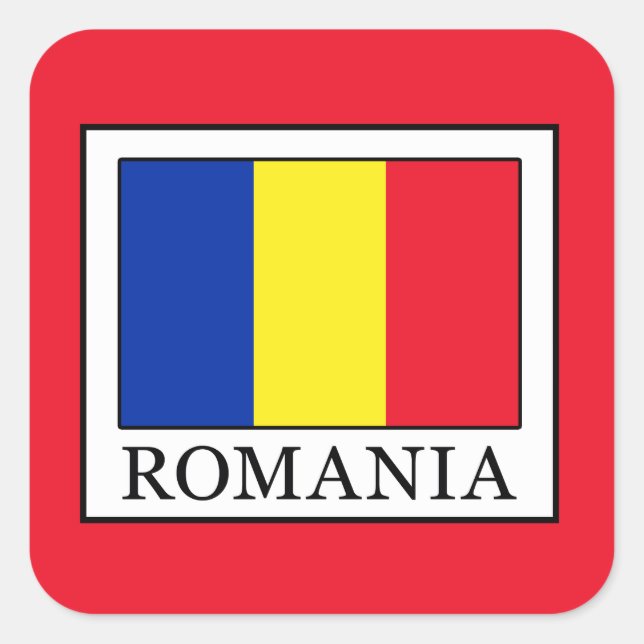 Pegatina Cuadrada Rumania (Anverso)
