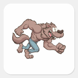 Pegatina Cuadrada Running Werewolf