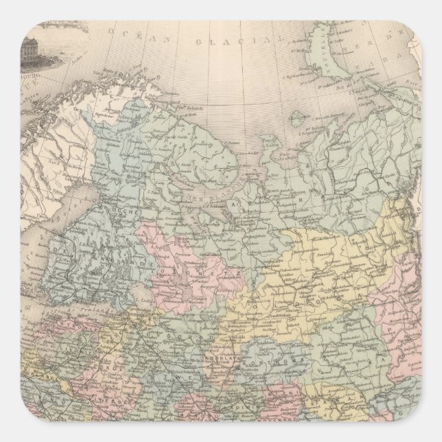 Pegatina Cuadrada Rusia 7 (Anverso)