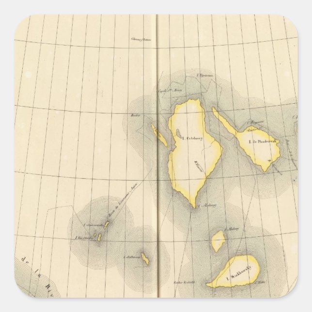 Pegatina Cuadrada Rusia asiática, Asia 4 (Anverso)