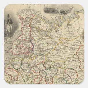 Pegatina Cuadrada Rusia en Europa 2