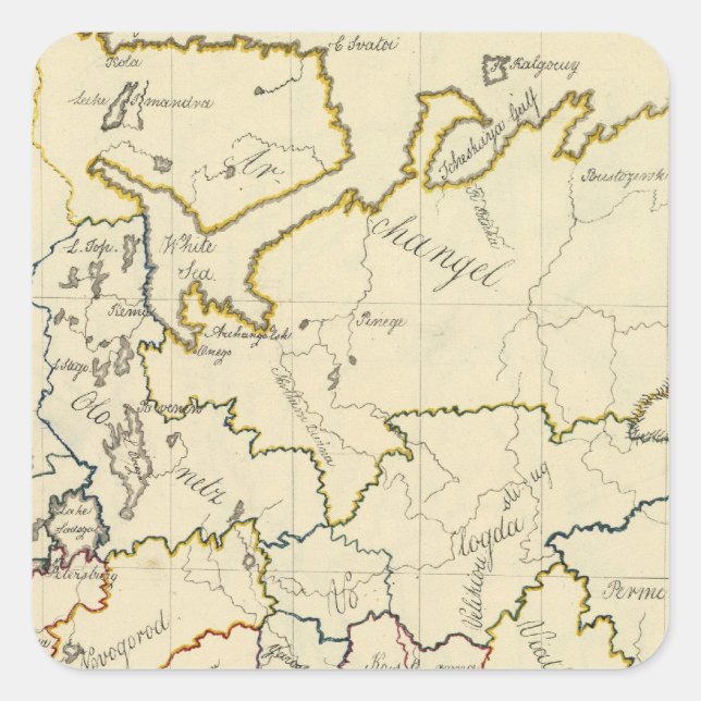 Pegatina Cuadrada Rusia en Europa 3 (Anverso)