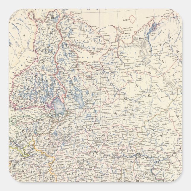 Pegatina Cuadrada Rusia, Europa (Anverso)