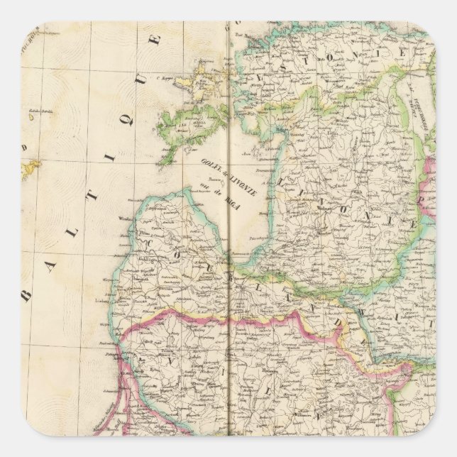 Pegatina Cuadrada Rusia, Europa 9 (Anverso)