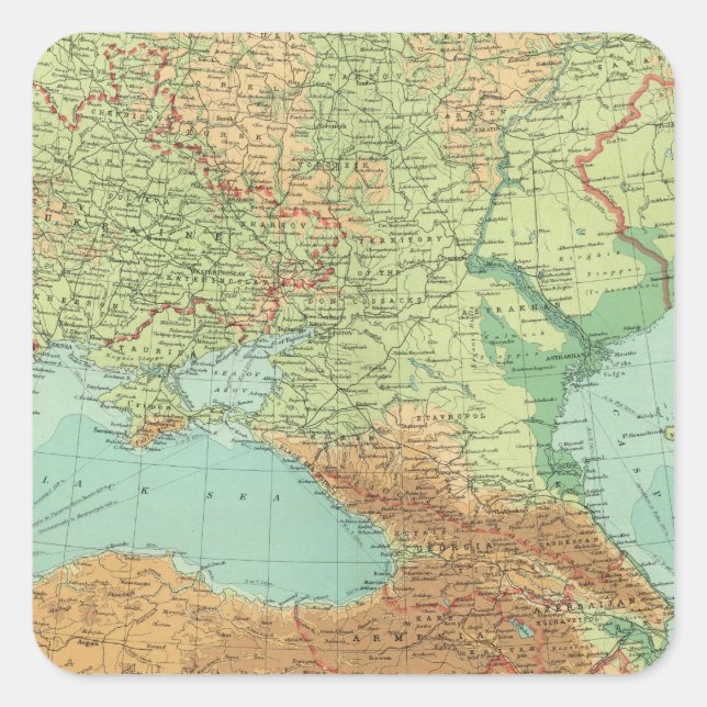 Pegatina Cuadrada Rusia meridional (Anverso)