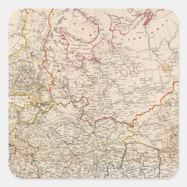 Pegatina Cuadrada Rusia Oriental (Anverso)