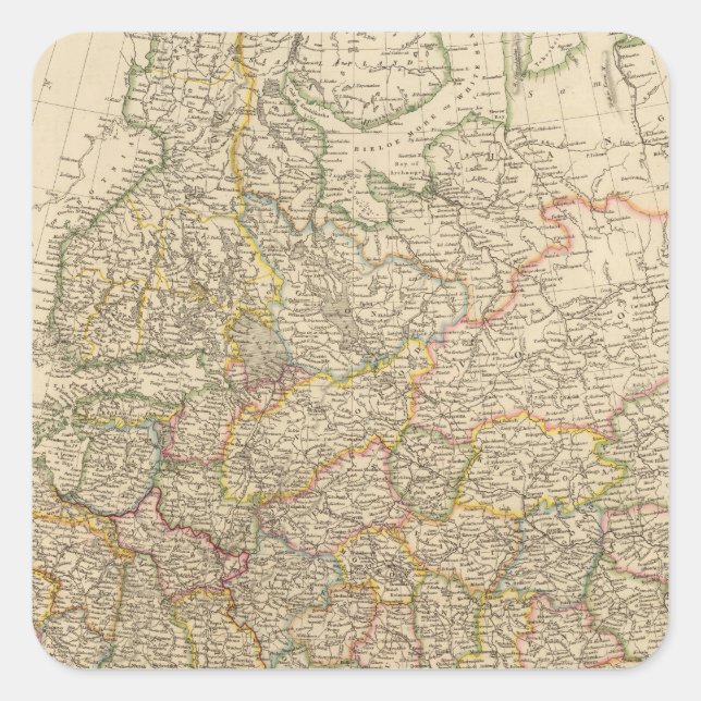 Pegatina Cuadrada Rusia, Polonia 2 (Anverso)