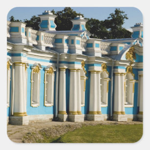 Pegatina Cuadrada Rusia, Pushkin. Parte del Palacio de Catalina.