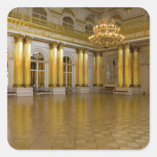 Pegatina Cuadrada Rusia, San Petersburgo, El Hermitage (también cono