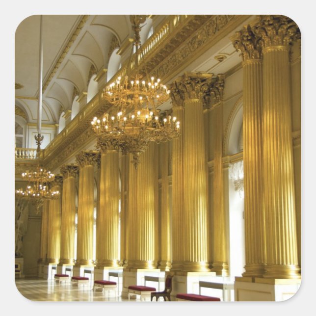 Pegatina Cuadrada Rusia, San Petersburgo, el Palacio de Invierno, el (Anverso)