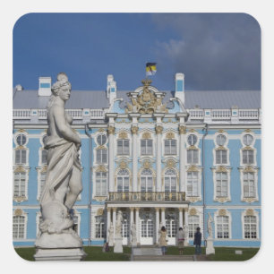 Pegatina Cuadrada Rusia, San Petersburgo, Palacio de Catalina (tambi