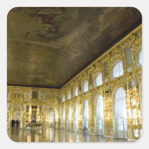 Pegatina Cuadrada Rusia, San Petersburgo, Palacio de Catalina (tambi