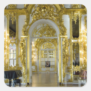 Pegatina Cuadrada Rusia, San Petersburgo, Palacio de Catherine (alia