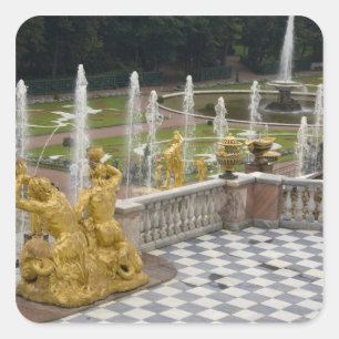 Pegatina Cuadrada Rusia, San Petersburgo, Peterhoff (alias