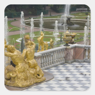 Pegatina Cuadrada Rusia, San Petersburgo, Peterhoff (alias 2