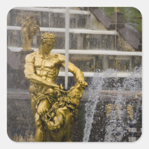 Pegatina Cuadrada Rusia, San Petersburgo, Peterhoff (alias 3