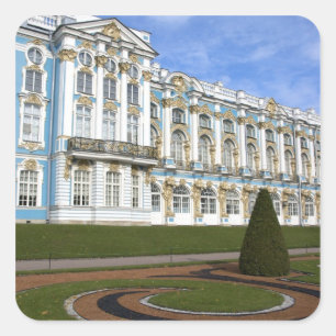 Pegatina Cuadrada Rusia, San Petersburgo, Pushkin, Catherine