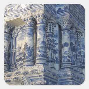 Pegatina Cuadrada Rusia, San Petersburgo, Pushkin, Catherine's 2