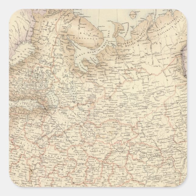 Pegatina Cuadrada Rusia y Europa (Anverso)