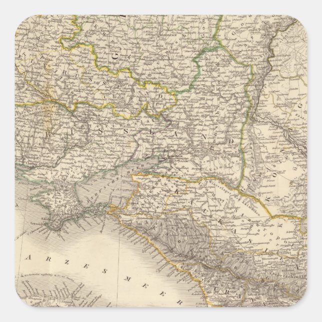 Pegatina Cuadrada Rusia y Europa 3 (Anverso)