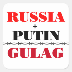 Pegatina Cuadrada Rusia y Putin