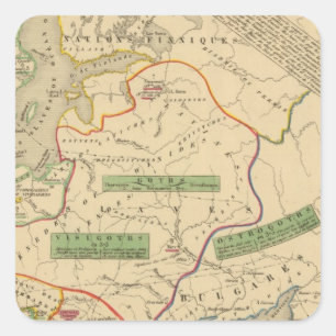 Pegatina Cuadrada Russie, ante, Norwege