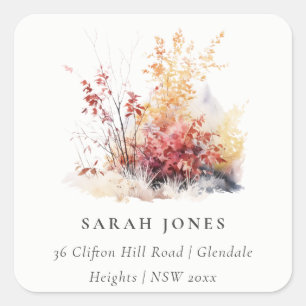 Pegatina Cuadrada Rust Naranja Yellow Otumt Fall Landscape Dirección