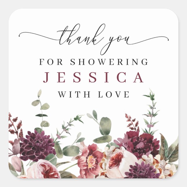 Pegatina Cuadrada Rustic Fall Country Boho Gracias A Favor (Anverso)