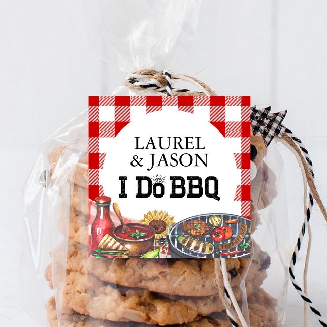 Pegatina Cuadrada Rustic I Do BBQ Sunflower Engagement Party (Subido por el creador)