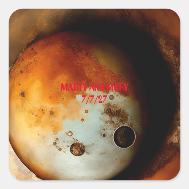 Pegatina Cuadrada Rusty Zen Design (Anverso)