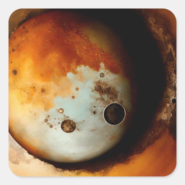 Pegatina Cuadrada Rusty Zen Design (Anverso)