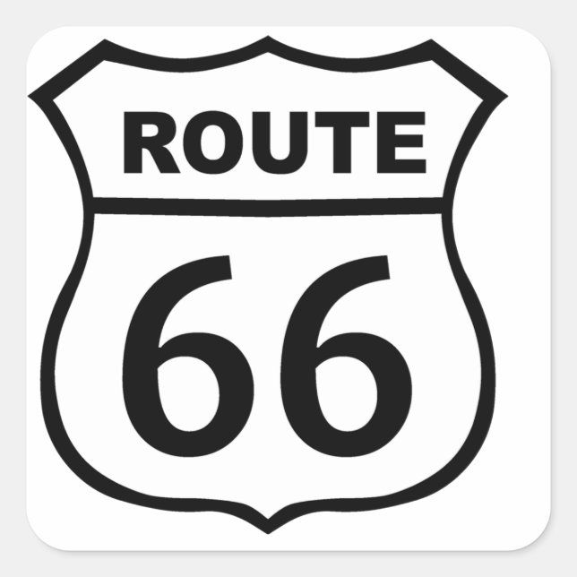 Pegatina Cuadrada Ruta 66 (Anverso)