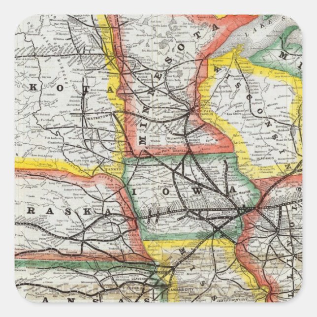 Pegatina Cuadrada Ruta de la Isla del Gran Rock (Anverso)