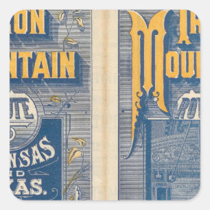 Pegatina Cuadrada Ruta de la montaña del hierro