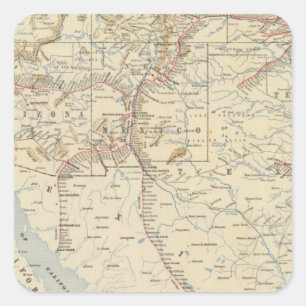 Pegatina Cuadrada Ruta del Fe Sante, California