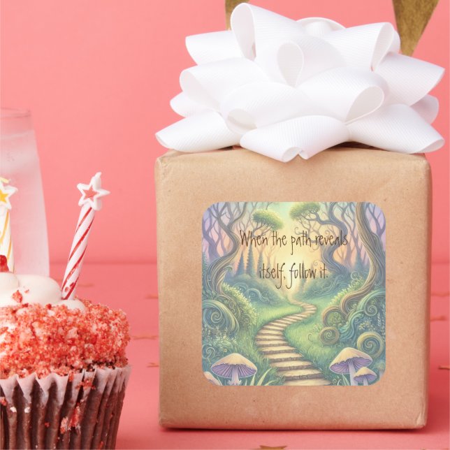 Pegatina Cuadrada Ruta y presupuesto (Fiesta)